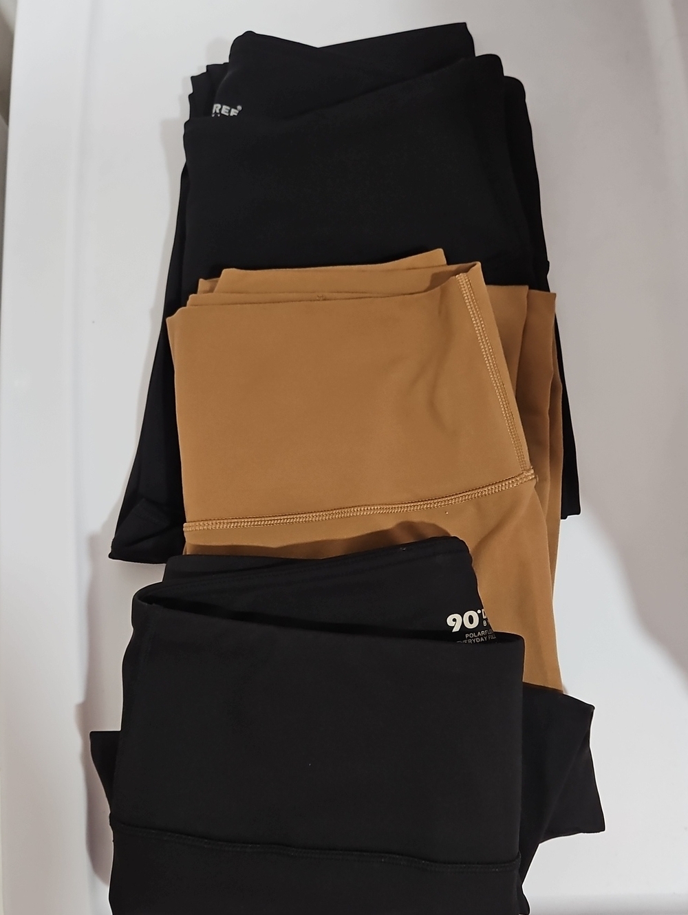 3 PAIRS Performance Leggings - Black & Tan